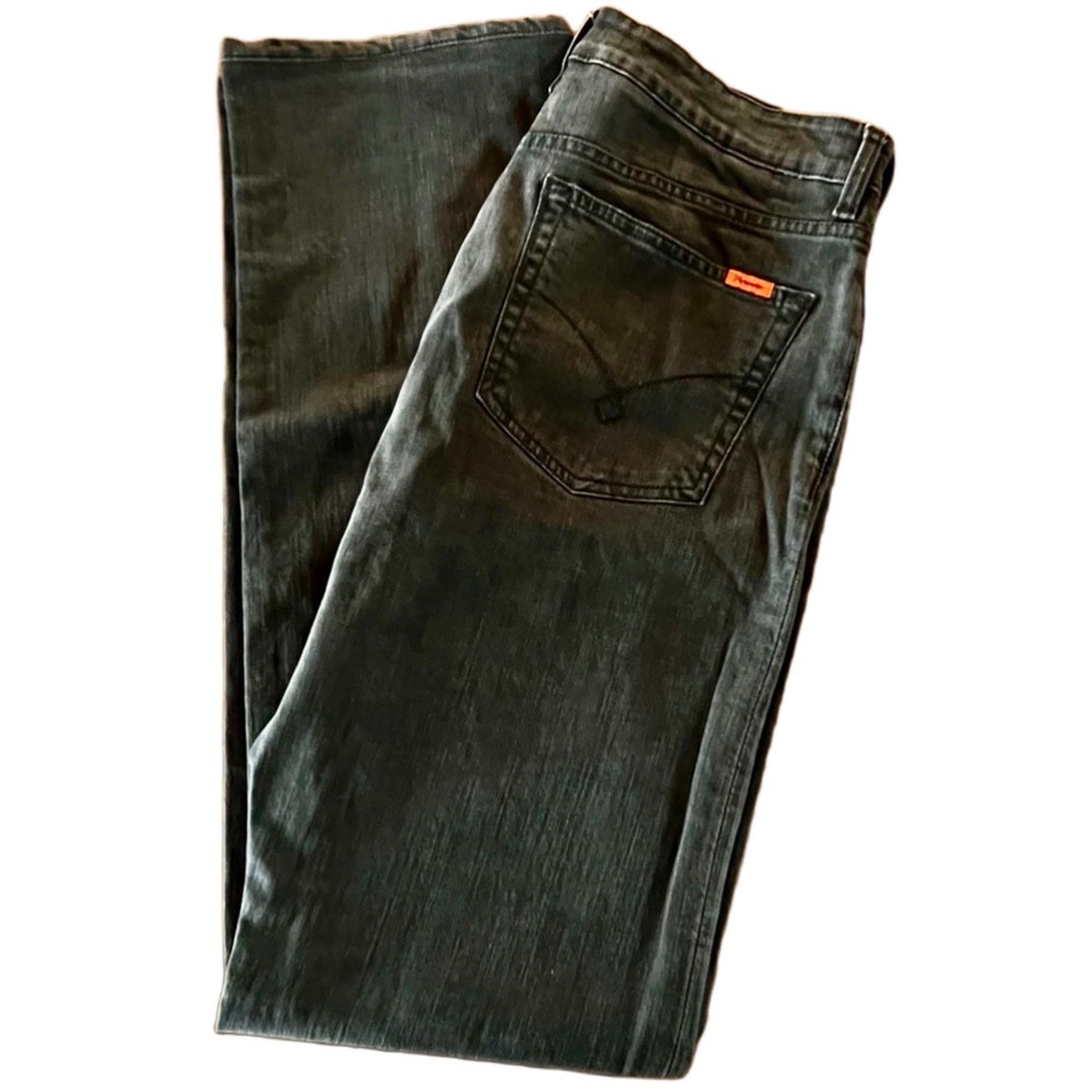 FACCONABLE French Riviera Strait Fit Denim Jeans Black Sz 34 Modern Minimalist